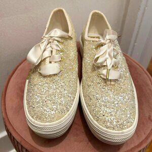 Kate Spade Keds The Platform Glitter Celebration Lace Up Size 6.5